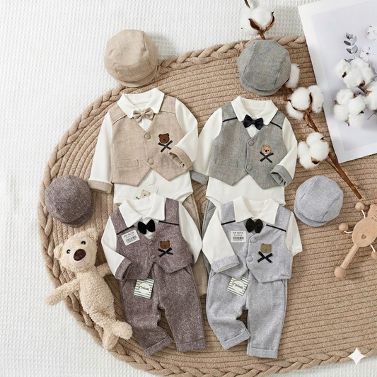 🎩 Ensemble Élégant Bébé – Style Petit Gentleman