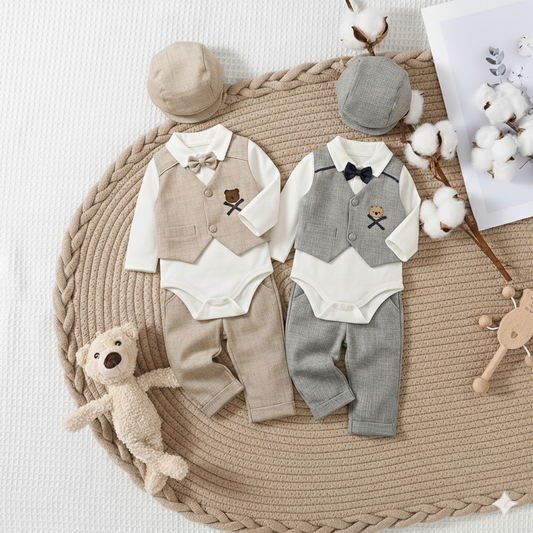 🎩 Ensemble Élégant Bébé – Style Petit Gentleman